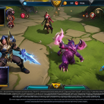 **A dynamic action shot from League of Legends, highlighting champion abilities and strategic team play, with overlayed data visualizations of win rates and matchup advantages.**