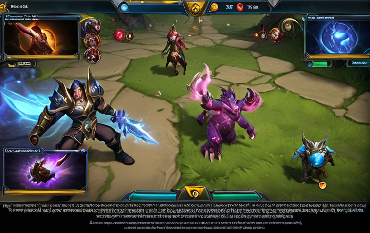 **A dynamic action shot from League of Legends, highlighting champion abilities and strategic team play, with overlayed data visualizations of win rates and matchup advantages.**