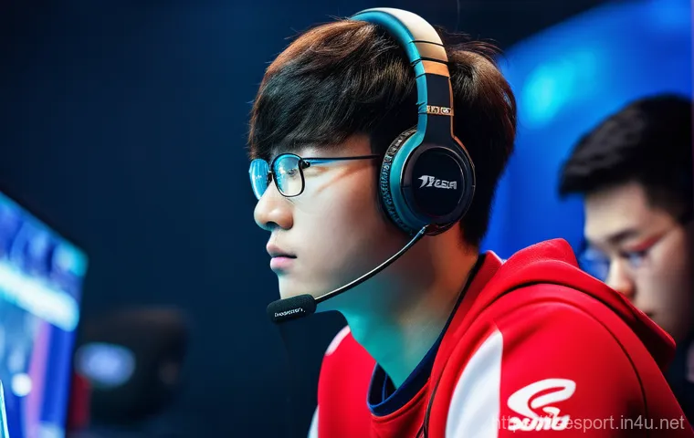 롤드컵 역사적 명경기 - **"The Genesis of a Legend: Faker's 2013 Debut"** A detailed, dramatic portrait of a young, inte...