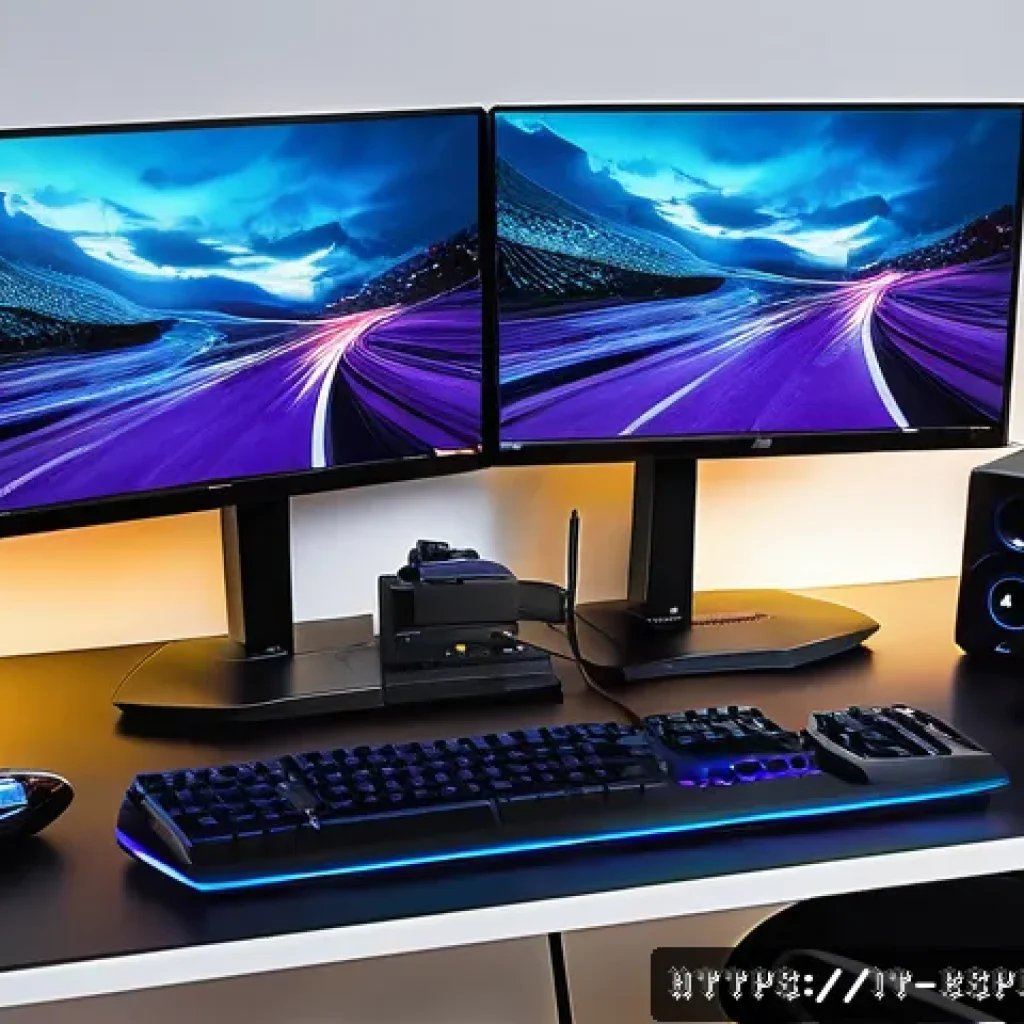 롤 클라이언트 문제 해결법 - A modern home gaming setup focused on network optimization: a sleek gaming PC with multiple Ethernet...