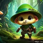 Home 23 티모 장인 플레이 리뷰 - A detailed fantasy-style forest scene featuring a small, agile yordle character inspired by Teemo, w...